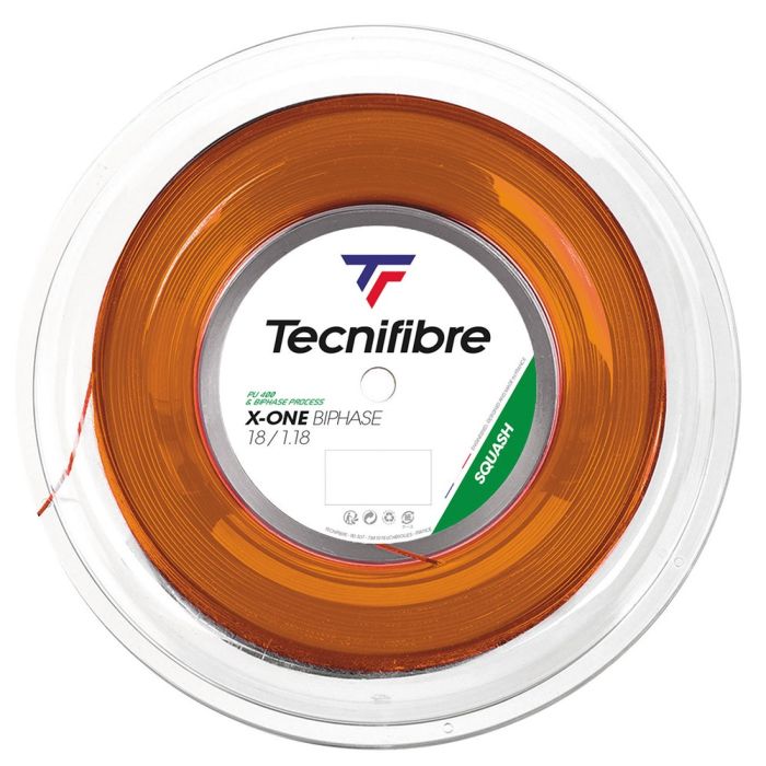 Tecnifibre X-One Biphase 18 Squash String Reel - Orange | Kibi Sports