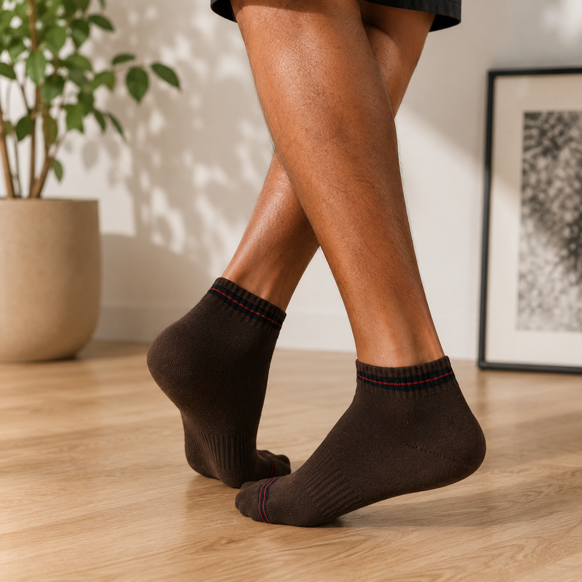 The Sock Street Design All Purpose Trackline Ankle Socks (Pack of 3)
