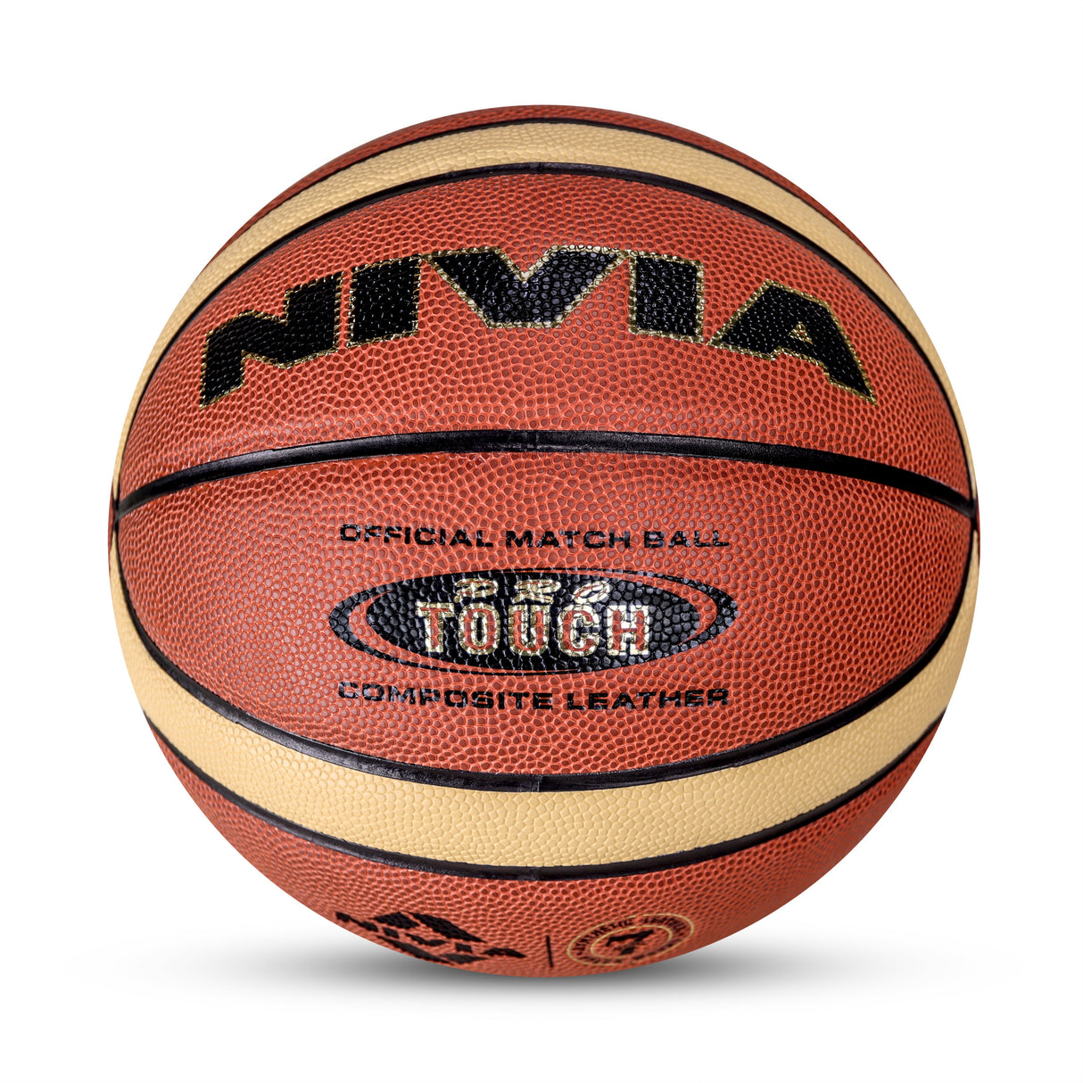 NIVIA PRO-TOUCH, Match Ball, 14 Panels, Super Soft-Touch PU Leather Cover Laminated with Pebbled Texture , Butyl Threadwounded Bladder, As Per FIBA Standard , Made for Pro-Leagues , to Play on Indoor Surfaces