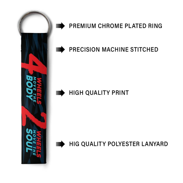 4 Wheels Moves Body. 2 Wheels Moves Soul | Keychain - Image 3 | KIBI SPORTS