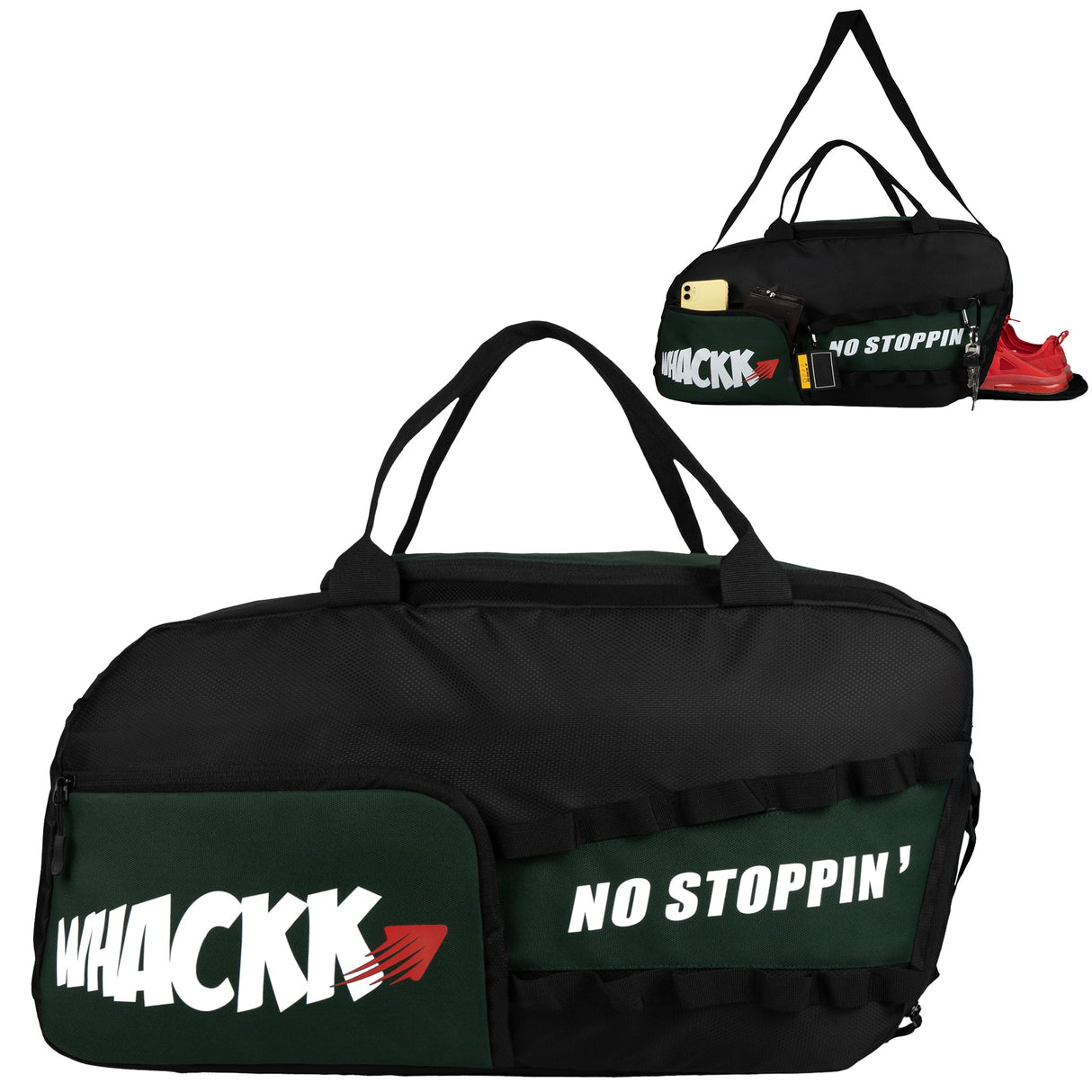 Arnold 40L Green Black |Gym Fitness Sports Workout Training Sports Travel Duffle Bag with Separate Shoe Pocket | Wet Dry Pocket | Multipurpose |Unisex | Lightweight | Kitbag |for Men Women