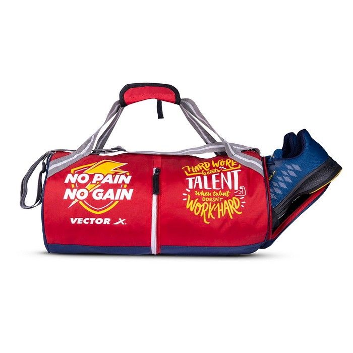 Vector X No Pain Gym Duffel 22L Sports Bag for Men and Women with Shoes Compartment Polyester | Front Utility Pocket |Durable Base | Adjustable Shoulder Strap