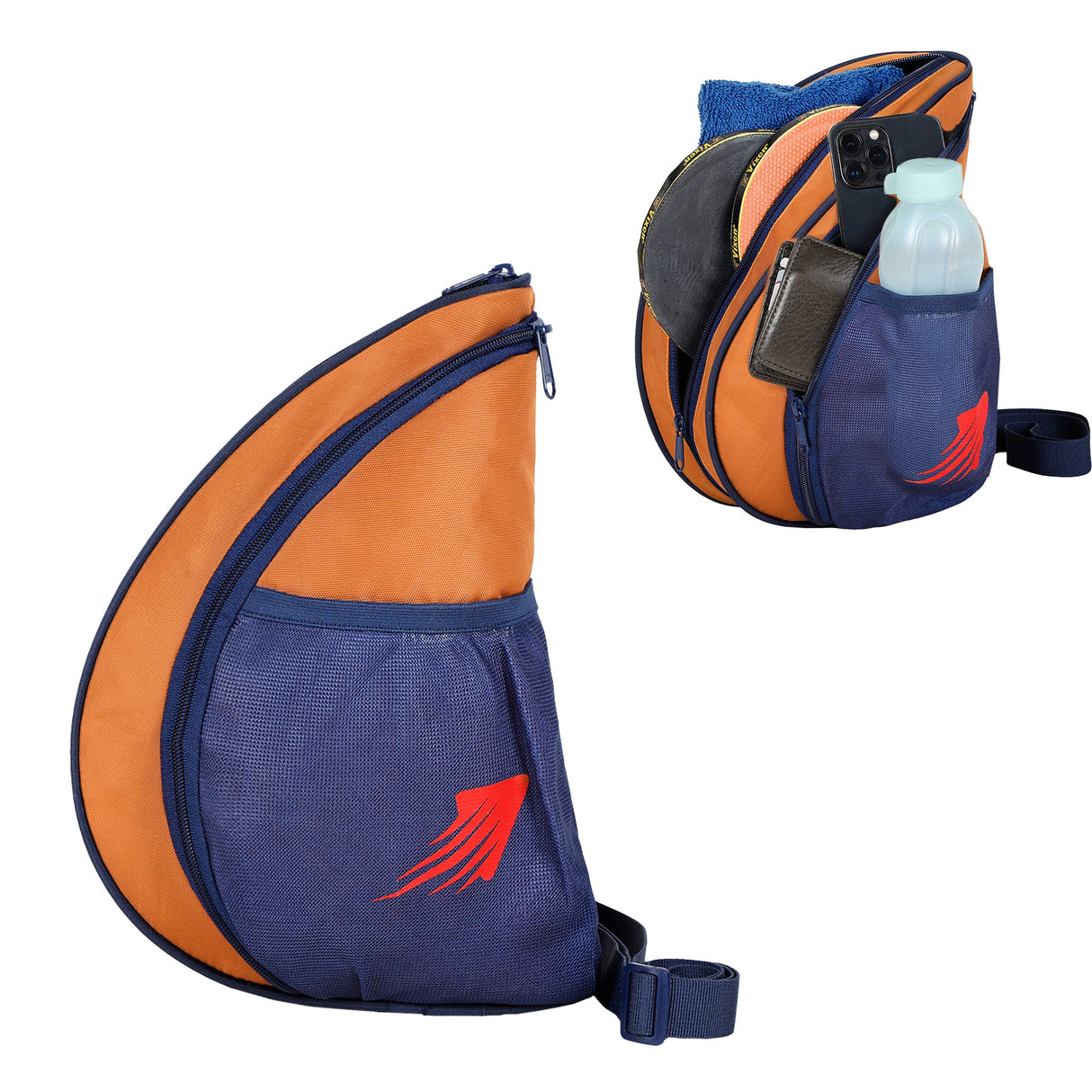 Twirl 5L Orange| Unisex Table Tennis Equipment Bag | Tennis Case | Racket Case | TT Bag Cover |Ping Pong Paddle Case|Case Bag Double-Sided |Professional |Bat Protector Pouch |Travel