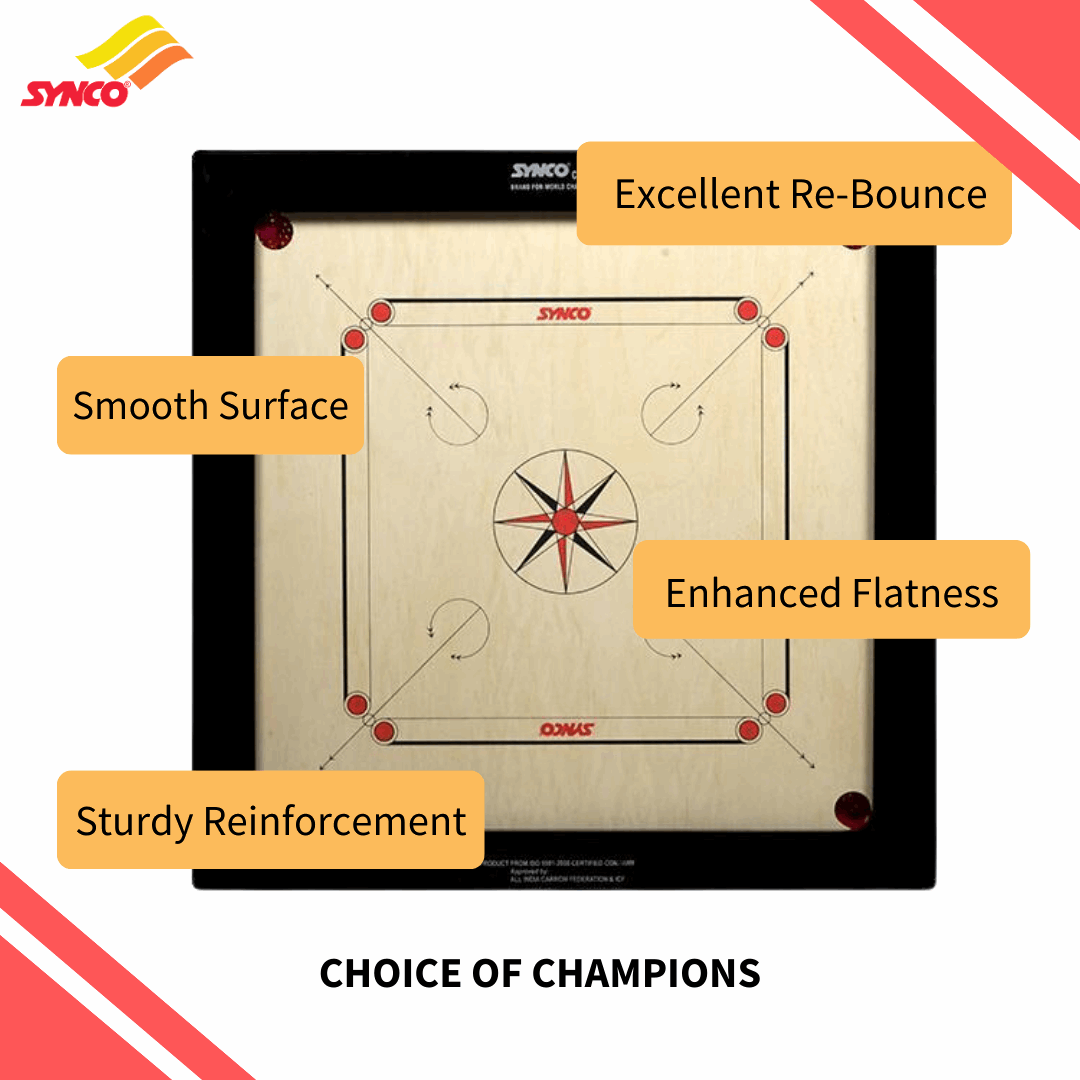 Synco Champion Super Full size Carrom Board