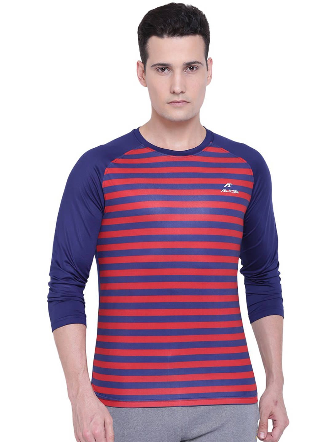 Alcis Mens Striped Navy Sweat Shirt 108MTE130