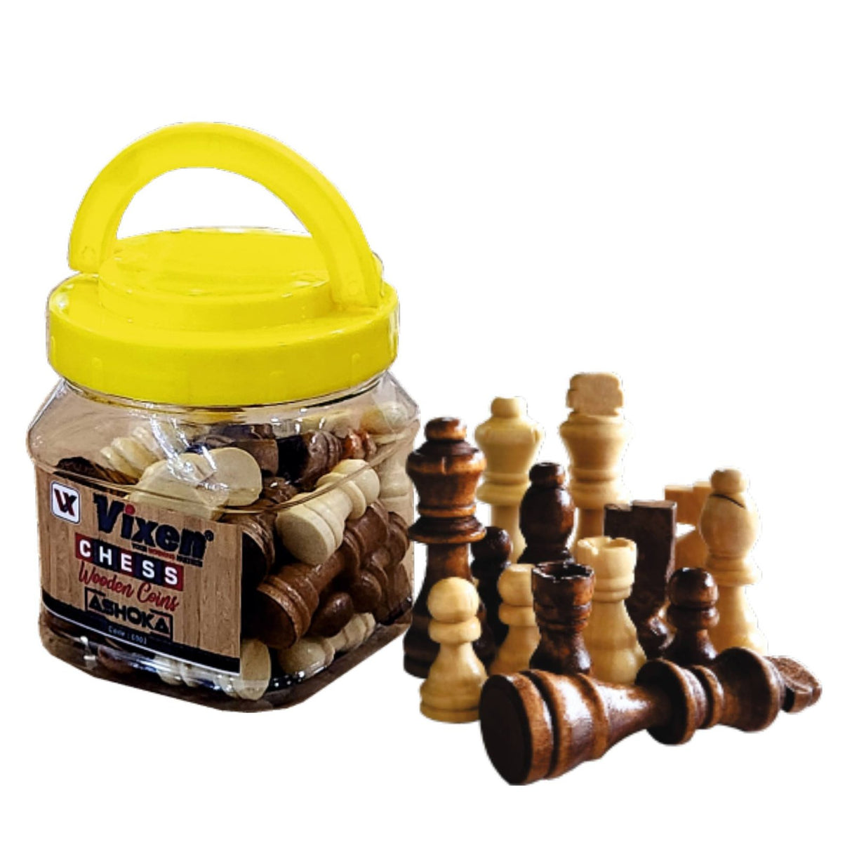 VIXEN CHESS MEN ASHOKA WOODEN COINS