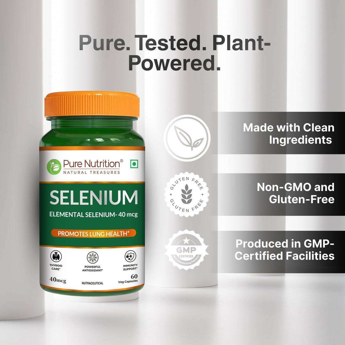 Selenium Supplement 60 Veg Capsules for Immunity & Wellness