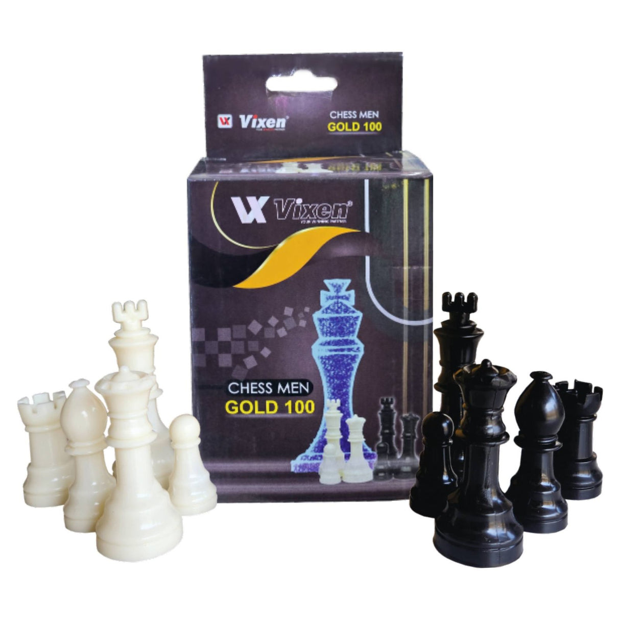 VIXEN CHESS MEN GOLD 100