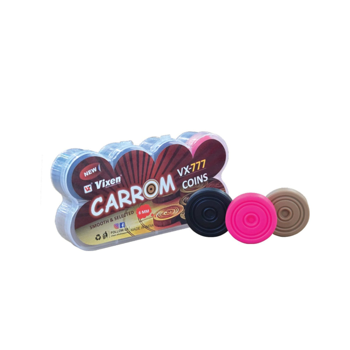 VIXEN CARROM MEN VX 777 PLASTIC (6MM)
