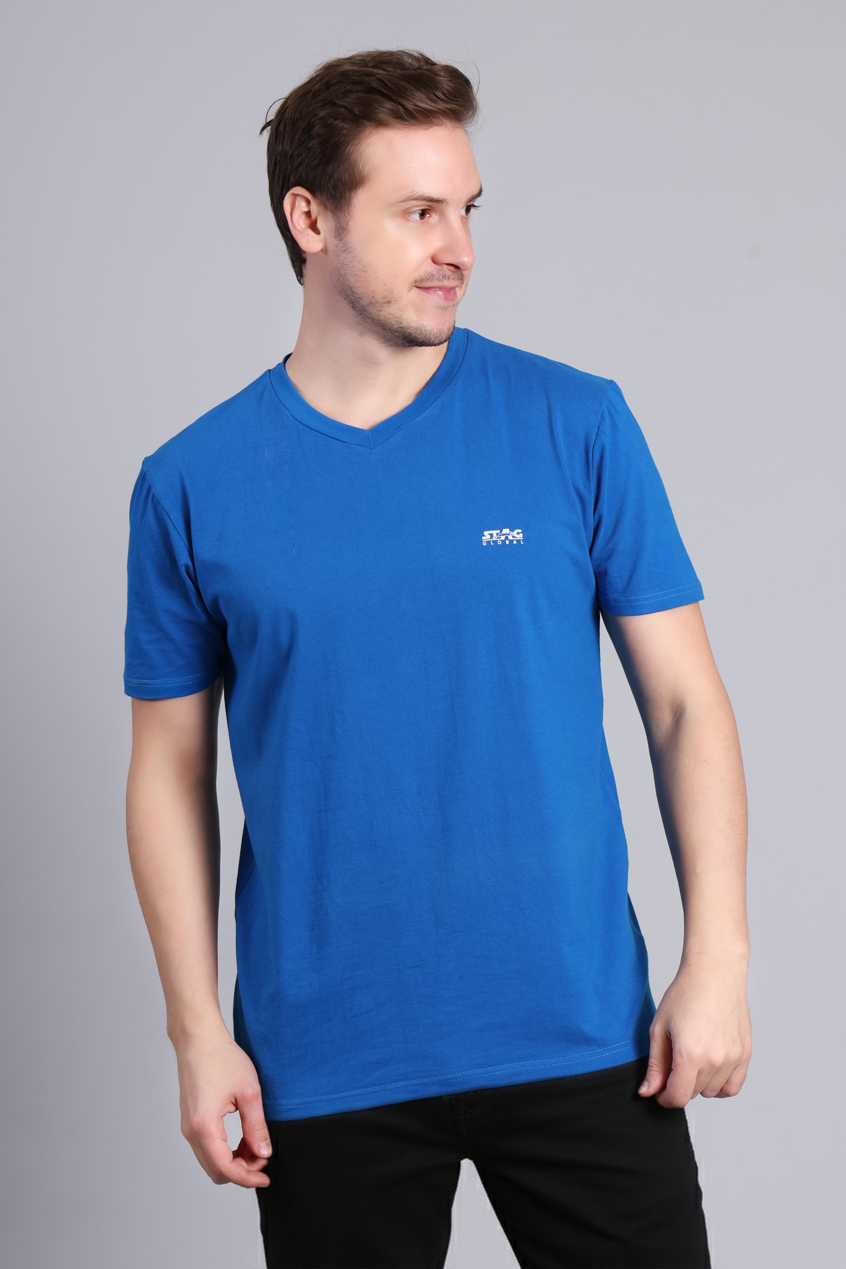 STAG GLOBAL Nova Premium 100% Cotton V-Neck T-Shirt | Perfect for All Occasions