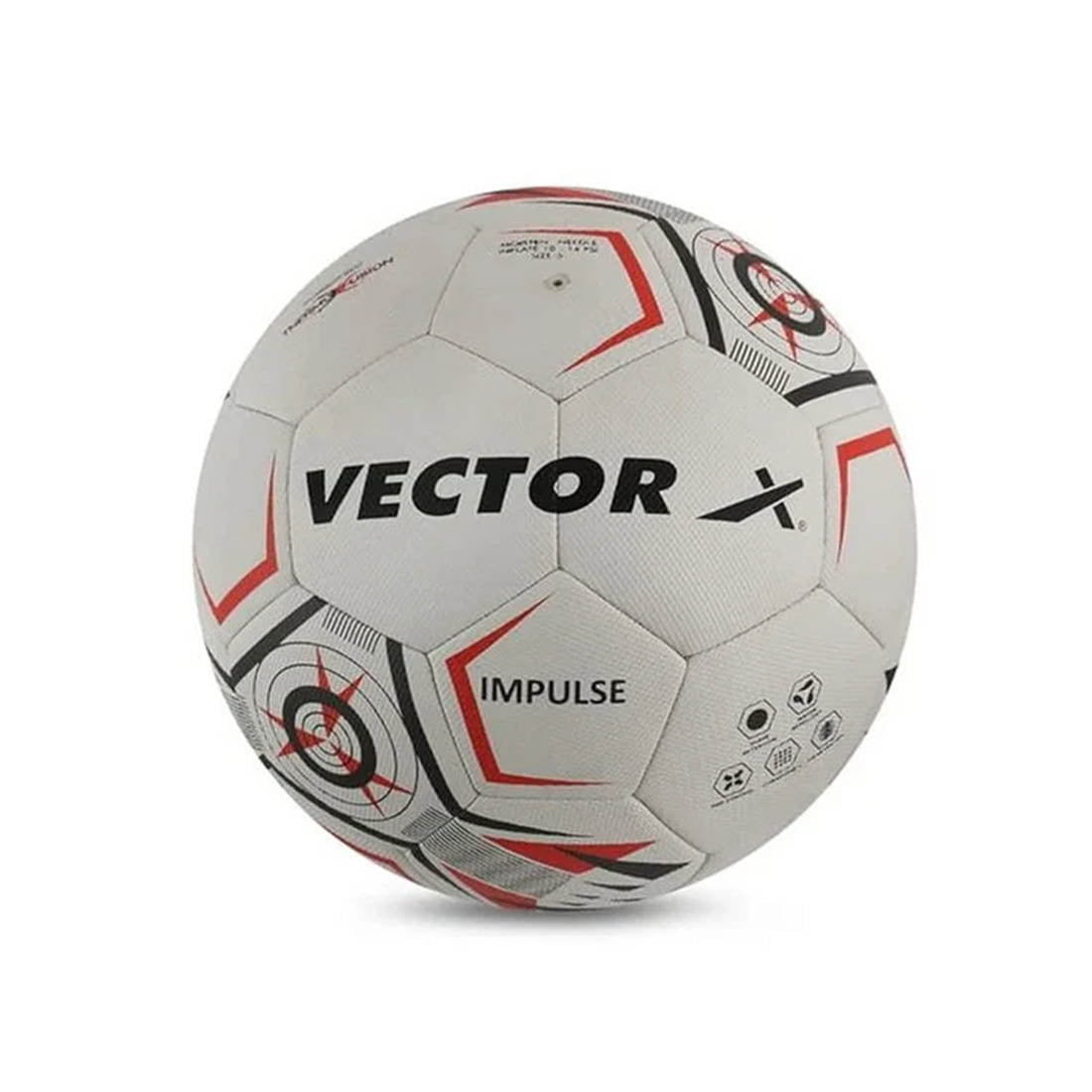 Vector X 32 Panel Impulse Rubberised Thermo Fused Indoor/Outdoor Football with Butyl Bladder, Suitable for Match and Training for Adults 15+ Years + Free Air Needle