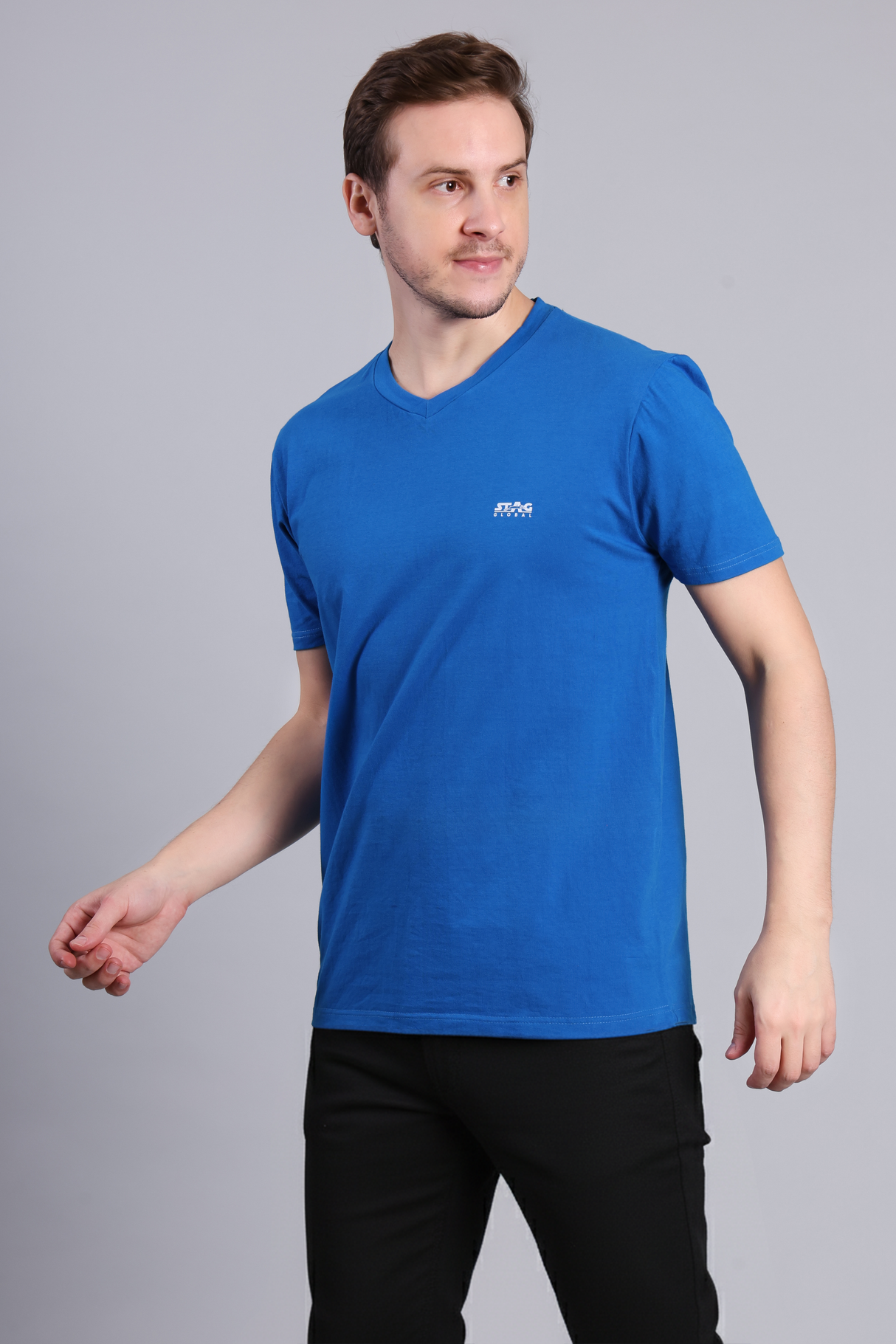 STAG GLOBAL Nova Premium 100% Cotton V-Neck T-Shirt | Perfect for All Occasions