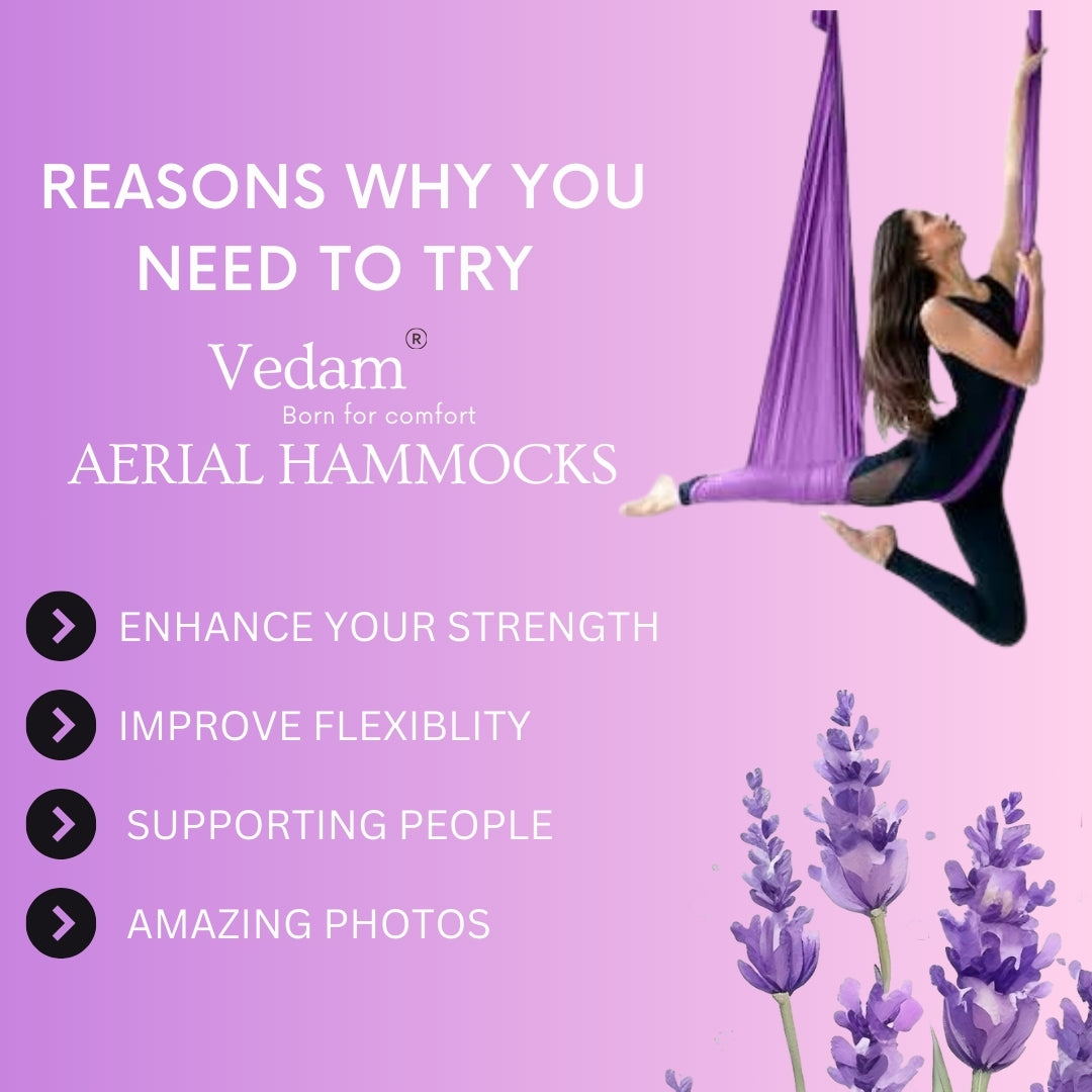 Premium Aerial Yoga hammock – Purple