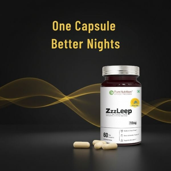 ZzzLeep Sleep Support Melatonin, L-Theanine & Tryptophan | Veg Tablets