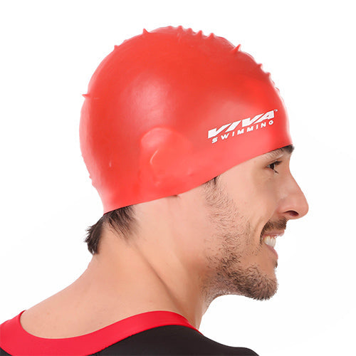 Viva Swimming Silicone Swimming Cap Unisex Soft Waterproof Swimming Pool Head Cap Water Sports Long Hair for Children Kids Boys Girls of All Age (Universal Size, Multicolour)
