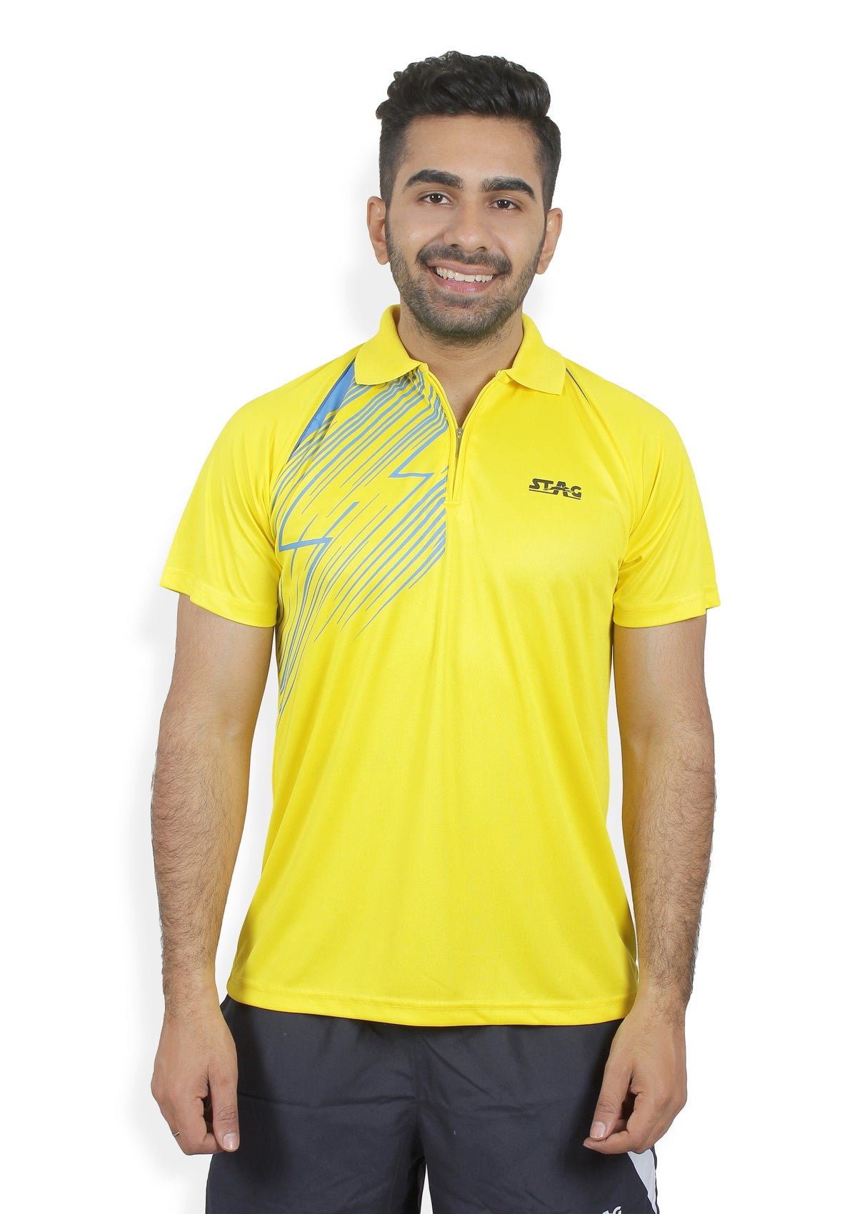 STAG GLOBAL Printex Men's Athletic Fit Polo T-Shirt | Solid Sportswear for Active & Casual Use