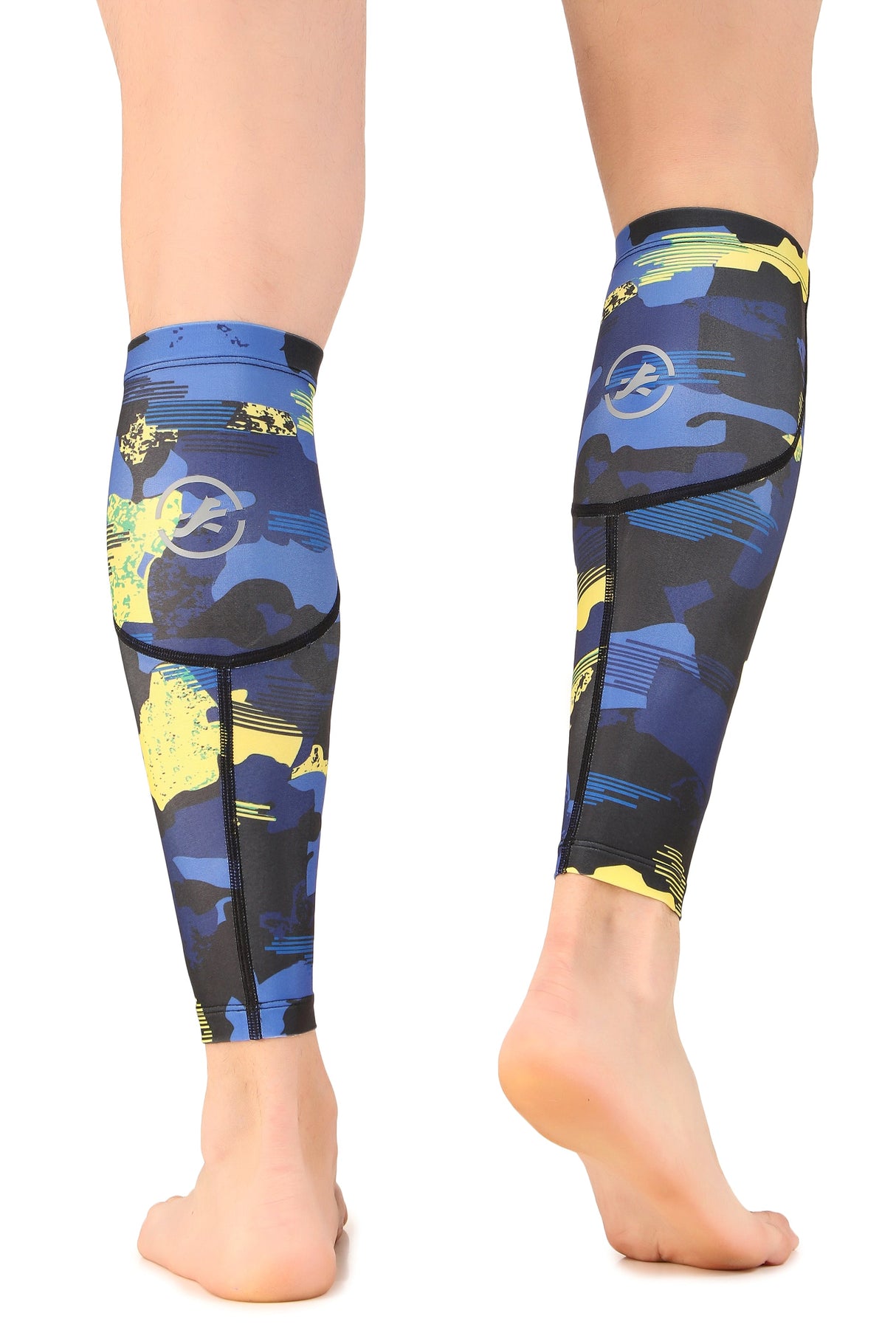 Polyester Compression Calf Sleeves (Blue Camo)