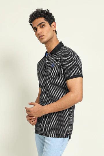 Black CGR Printed Polo - KIBI SPORTS