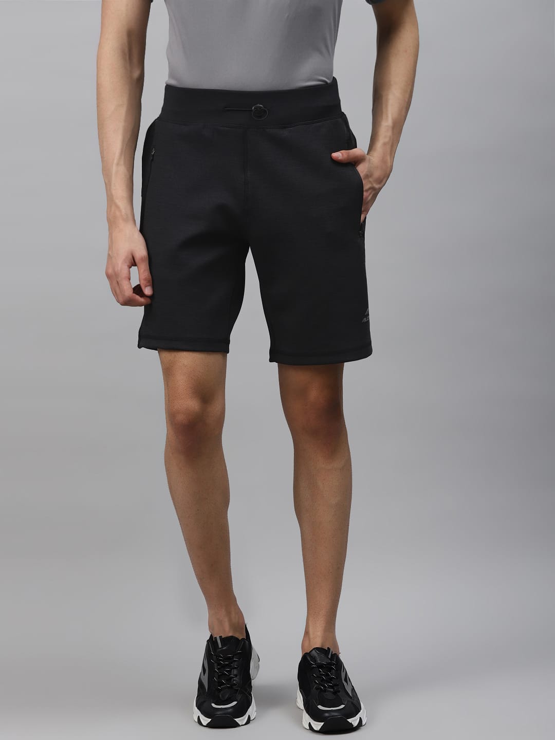 Alcis Men Black Solid Slim Fit Training Shorts-S