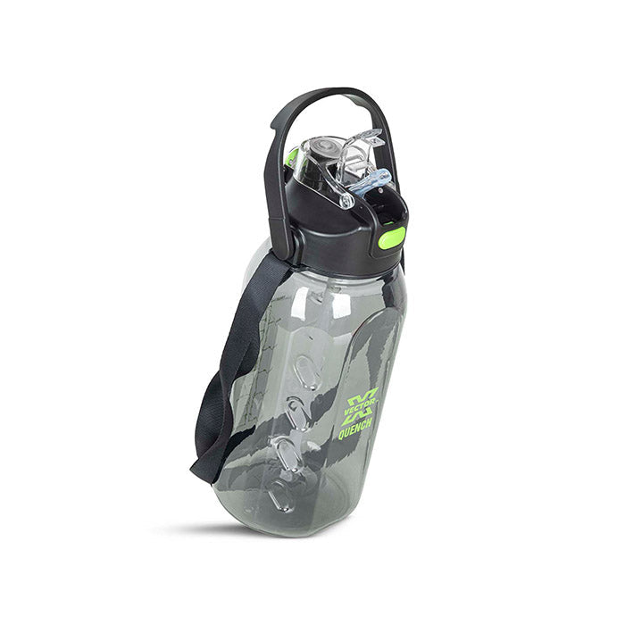 Vector X Quench Gallon 2200 ml Plastic Water Bottle with Time Marker + Carry Handle Reusable Gym Sports Outdoor Large 2.2 LTR Water Jug BPA-Free, Unbreakable, Freezer Safe