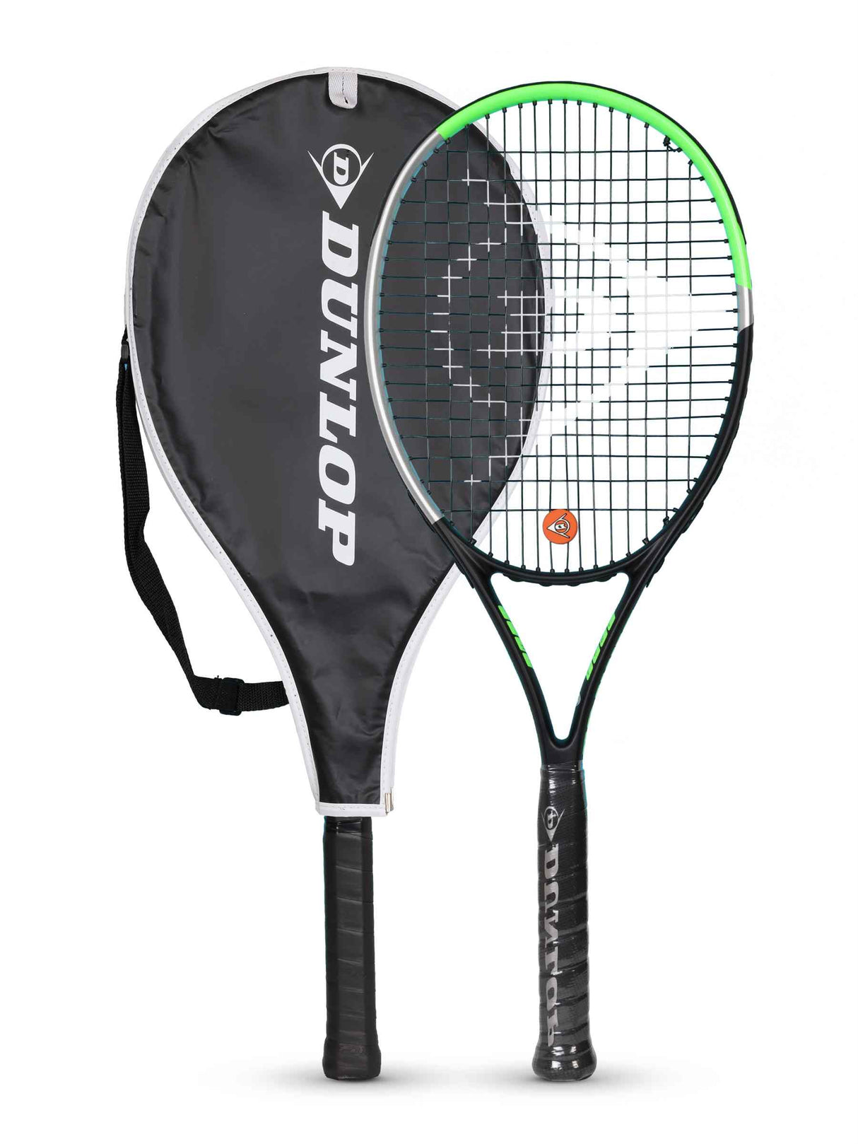 Dunlop Elite 270 Green, Black Strung Tennis Racket With 3/4 Cover