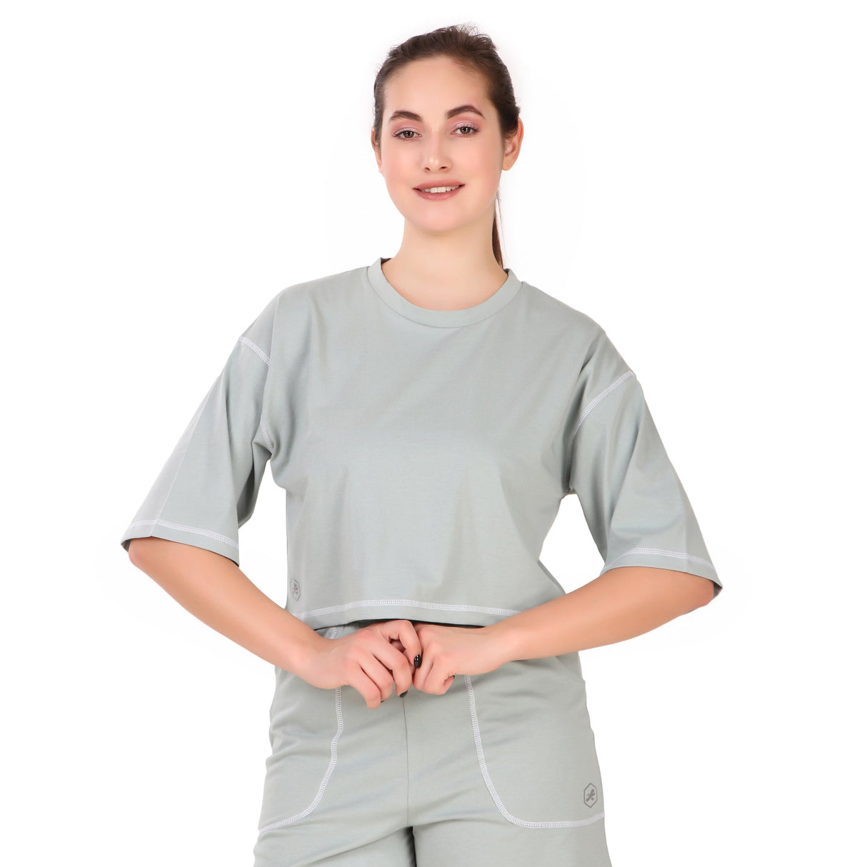 Cotton Crop Top For Women (Light Green)