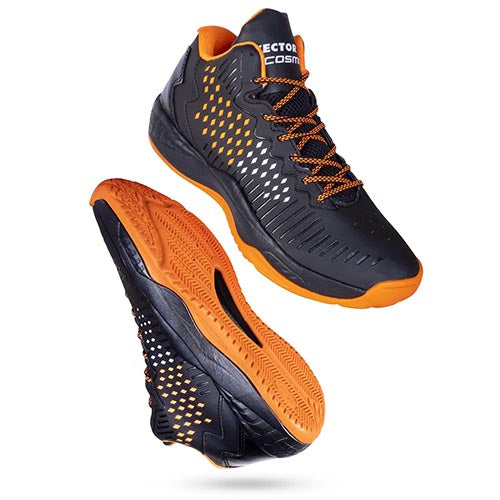 Vector X Cosmic Basketball Shoe with Spalding Rebound Rubber Streetball Basketball Combo Set for Men, Breathable Non Slip Outdoor Sneakers Cushioning Workout Shoes for Fitness