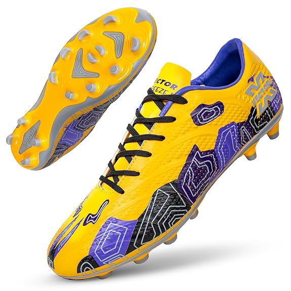 Vector X Breeze Pro Soccer Studs Fully Embossed Synthetic Upper|Double Colour TPU sole Football Shoes For Men