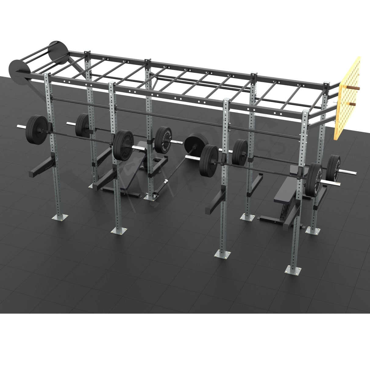 Freestanding Crossfit Rig - 14 Ft with Monkey Bar