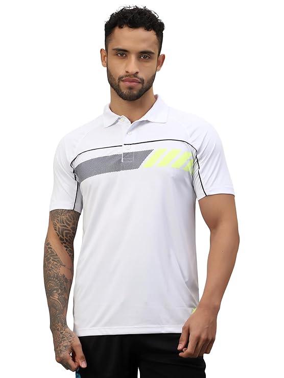 Vector X Mens Printed Polo Collar Neck Stylish Polyester T-Shirts