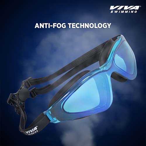 Viva Swimming Unicorn Clear Mirror Lens & Wide-Vision Swim Goggles for Swimming Practice, Training, Competition| Anti-Fog, UV Protection| Branded Case Packing for Professional Players Adult Men Women