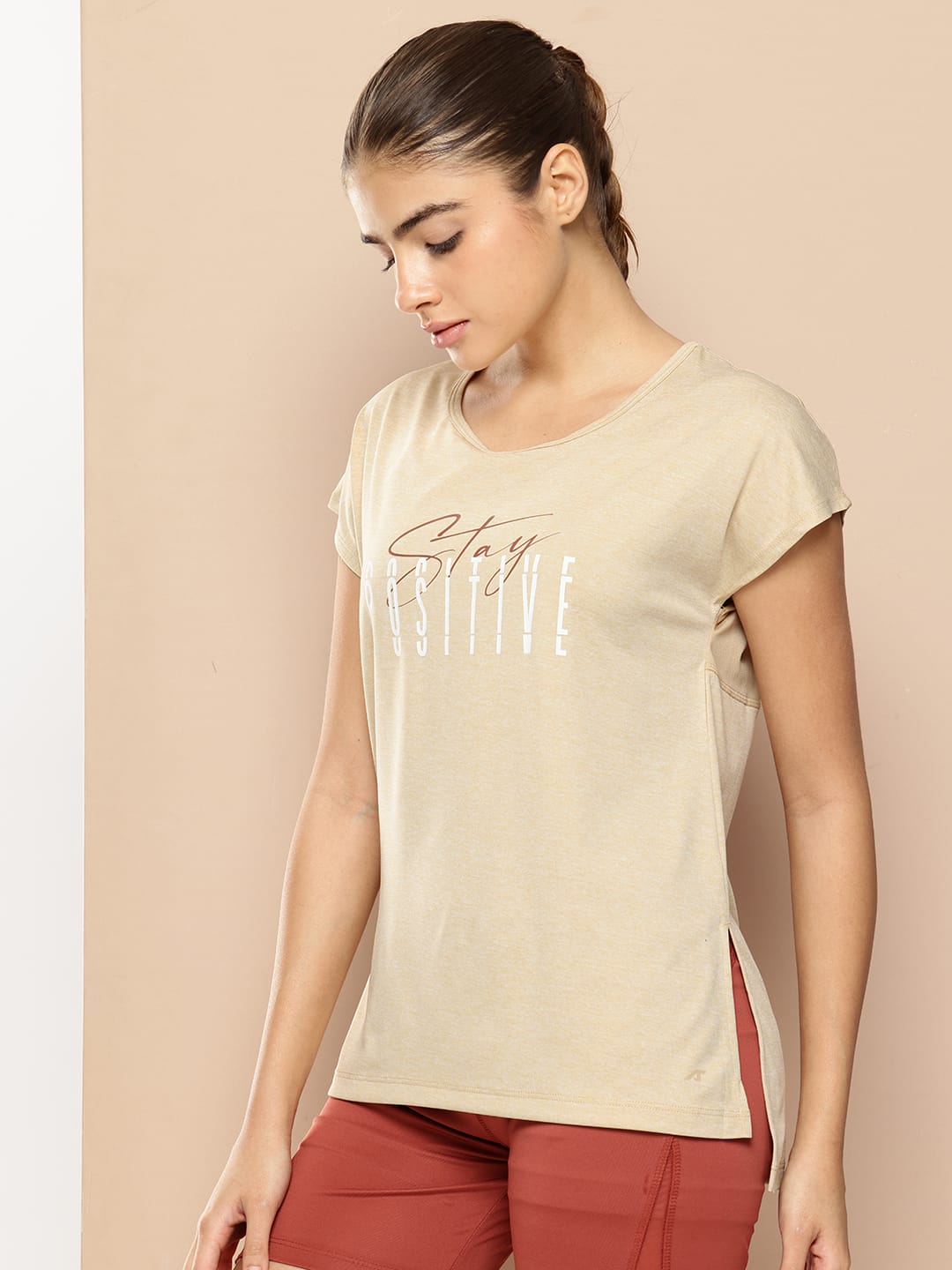 Yoga Tee with Back Mesh Panel