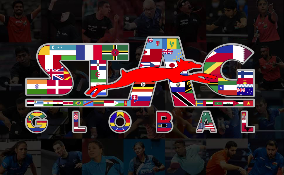 STAG GLOBAL Deluxe 1000 DX Table Tennis Table, 25mm Blue Top with 2 TT Rackets, 6 Balls, 1 Table Cover & Clamp Net