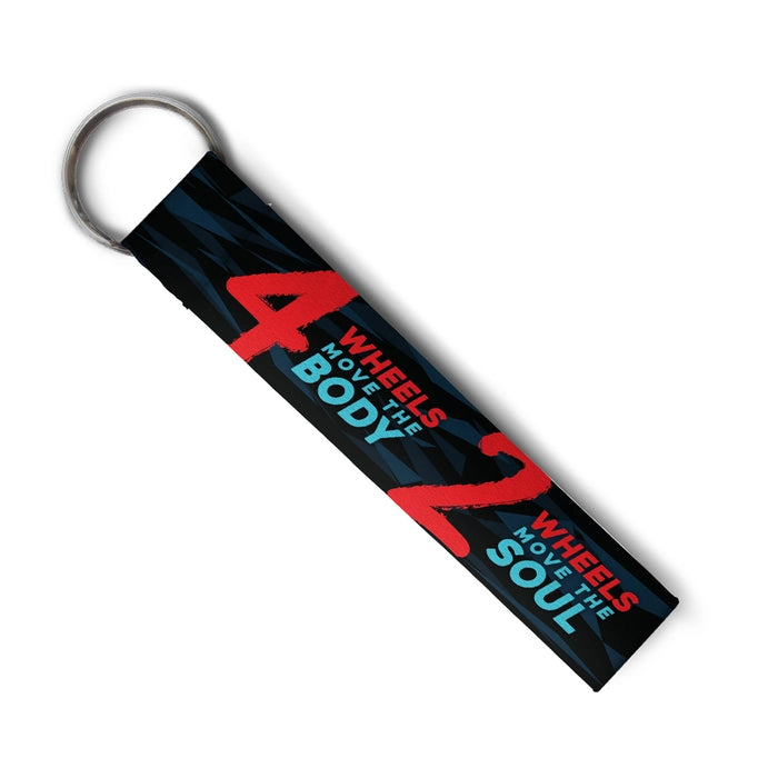 4 Wheels Moves Body. 2 Wheels Moves Soul | Keychain - Image 2 | KIBI SPORTS