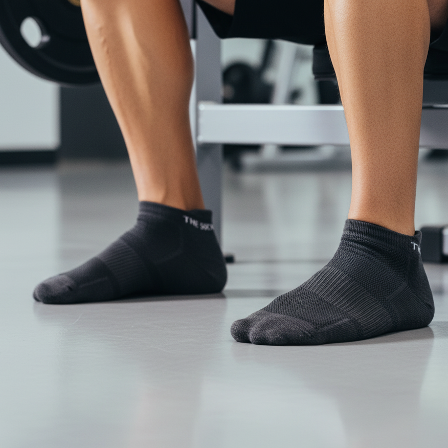 The Sock Street Sports Running Ankle Socks Grey Pack of 3