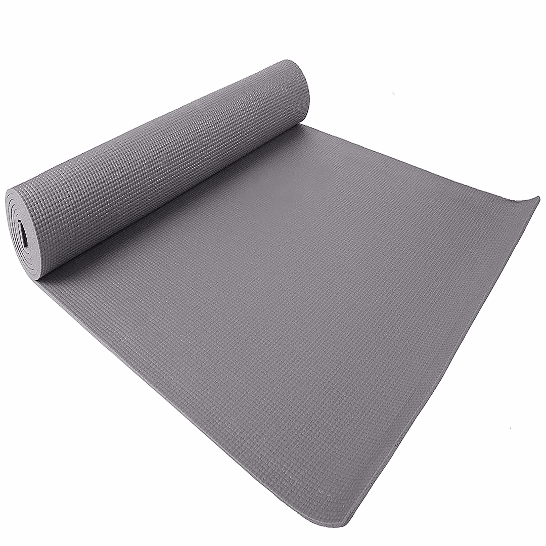 Synco 6mm Yoga Mat with Carrying Strap (Color: Grey)