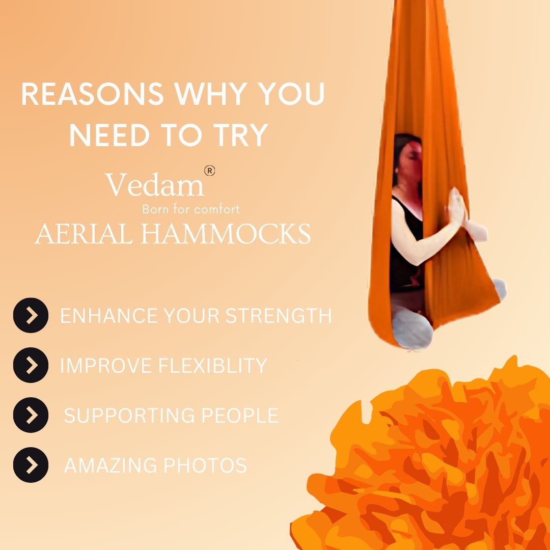 Premium Aerial Yoga hammock – Orange