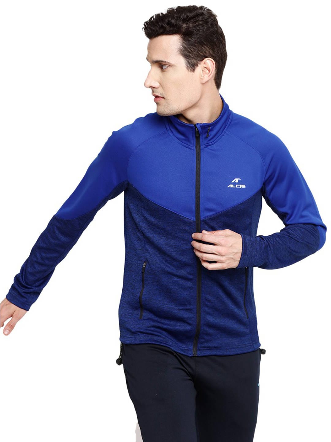 Alcis Men Blue Solid Bomber Jacket 212MJK026
