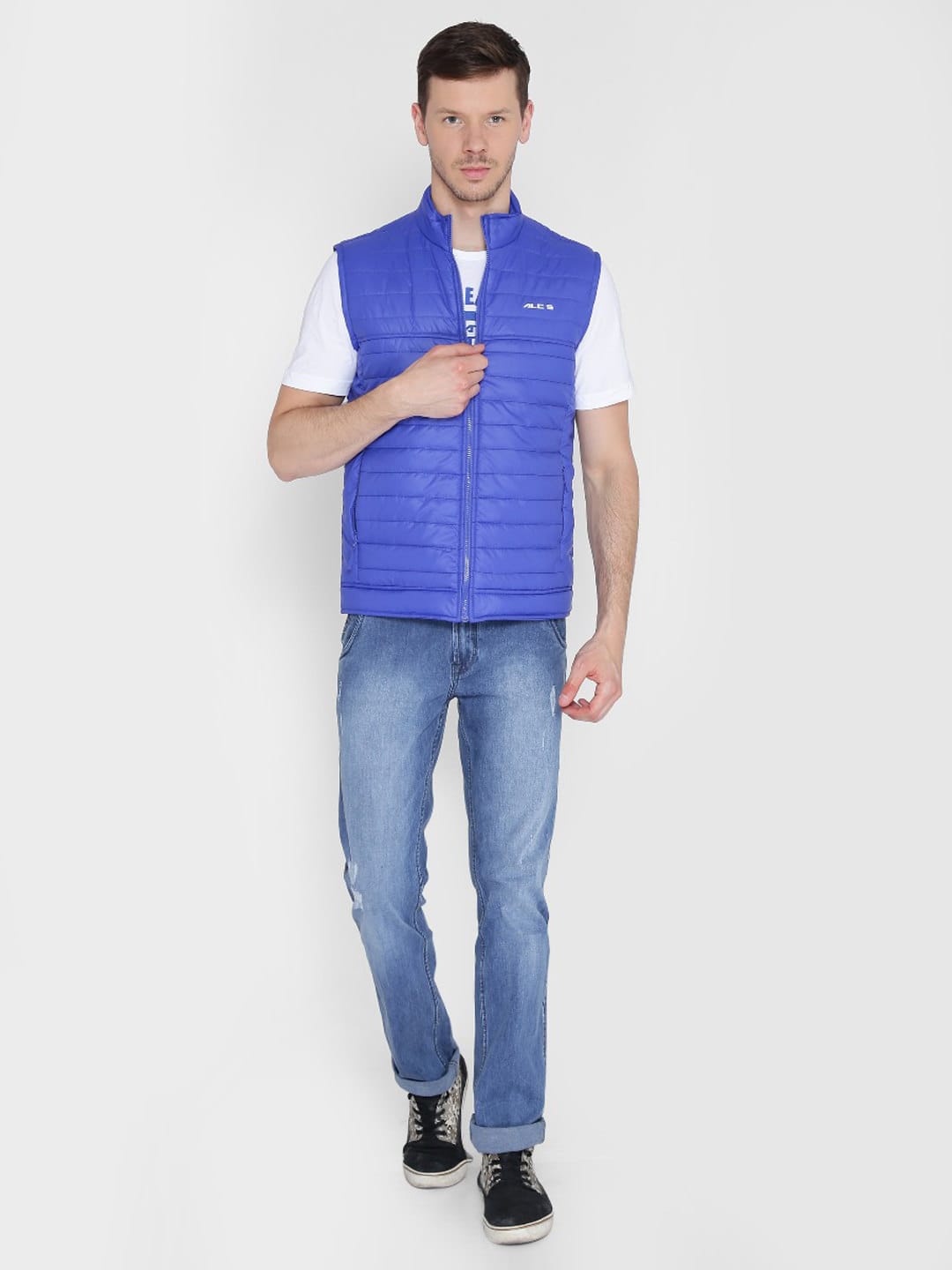 Alcis Mens Solid Royal Blue Quilted Jacket 219MJK040