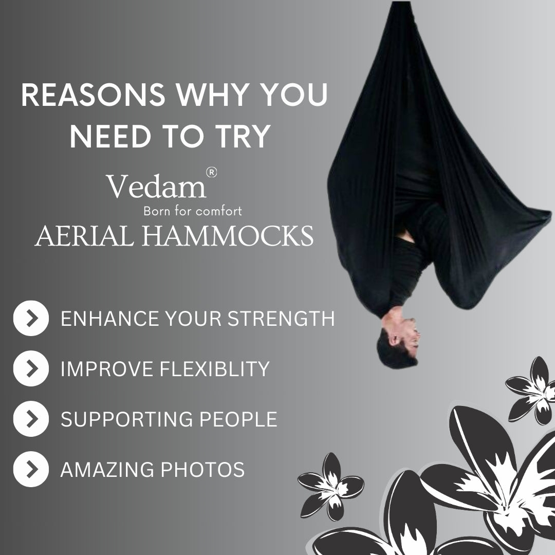 Premium Aerial Yoga hammock – Black