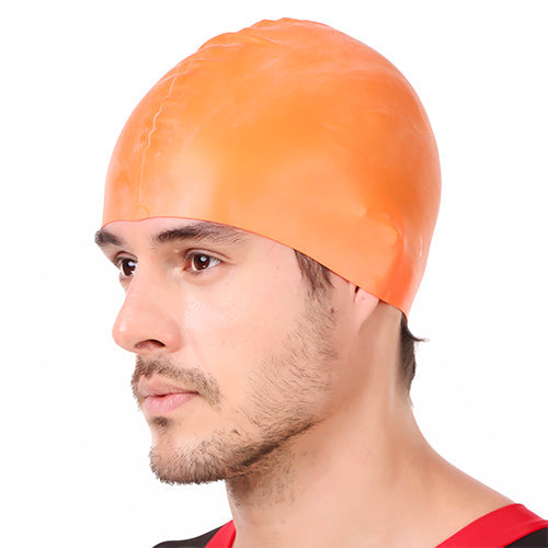 Viva Swimming Silicone Swimming Cap Unisex Soft Waterproof Swimming Pool Head Cap Water Sports Long Hair for Children Kids Boys Girls of All Age (Universal Size, Multicolour)