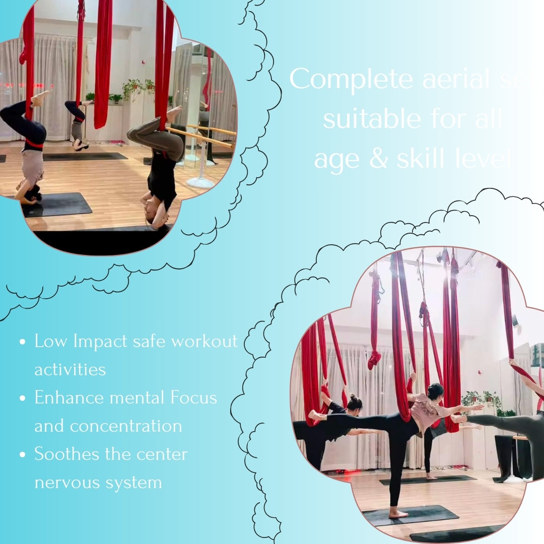 Premium Aerial Yoga hammock – Sky Blue