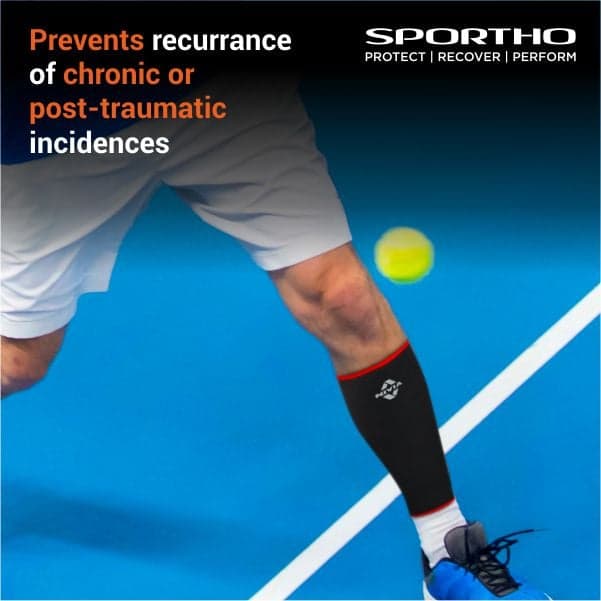 NIVIA Calf Support -Slip in Sleeve, Ankle Sleeves, Braces or Wraps , For Compression & Circulation Available in S | M | L & Black / Red Color , Used for All kind of impact Sports