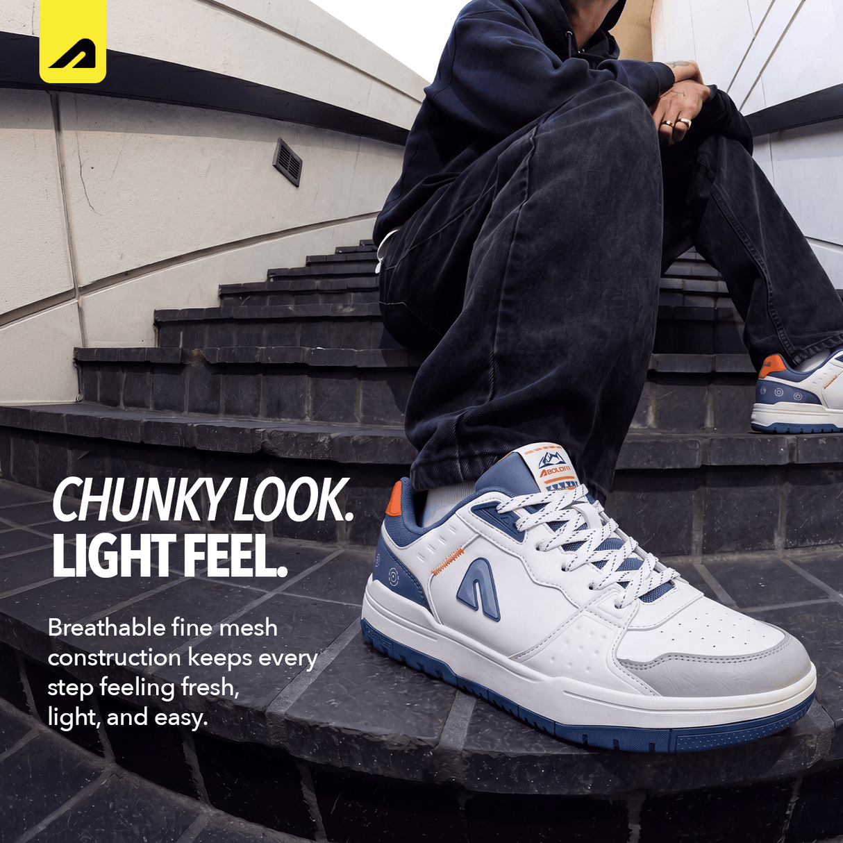 Code Men's Shoes - White Blue