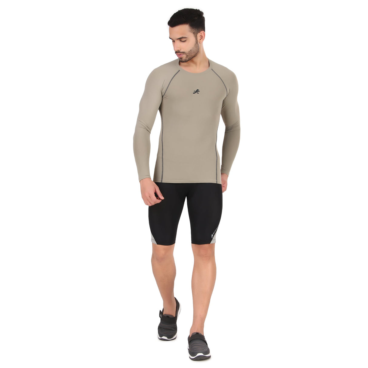 Nylon Compression Tshirt Full Sleeve Tights For Men (Pista)