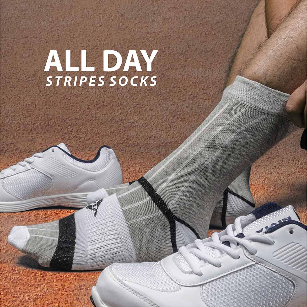 All Day Stripes, Full Calf Socks (Pack of 3)