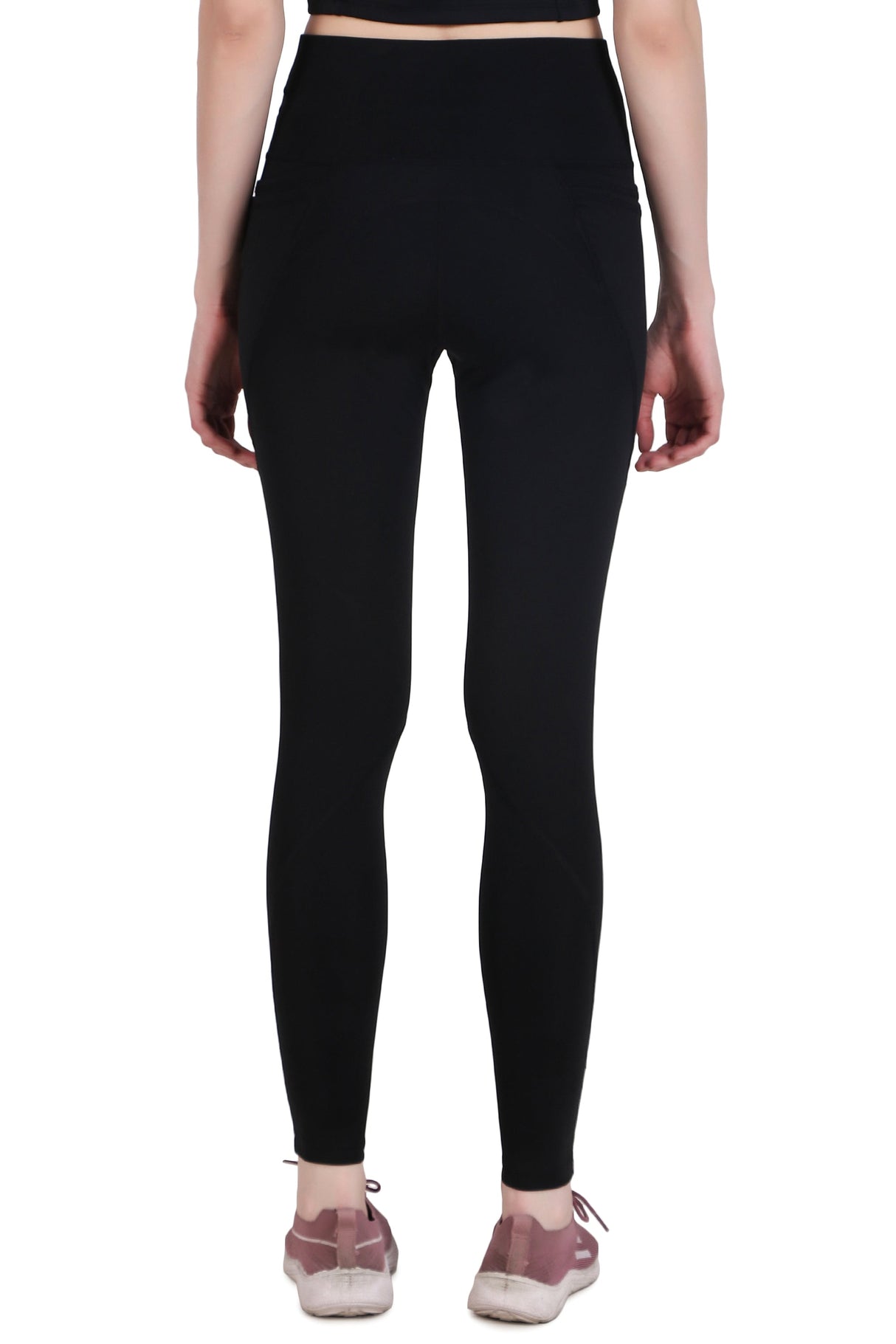 Nylon 4 Pocket Compression Legging/Tights For Women (Black)