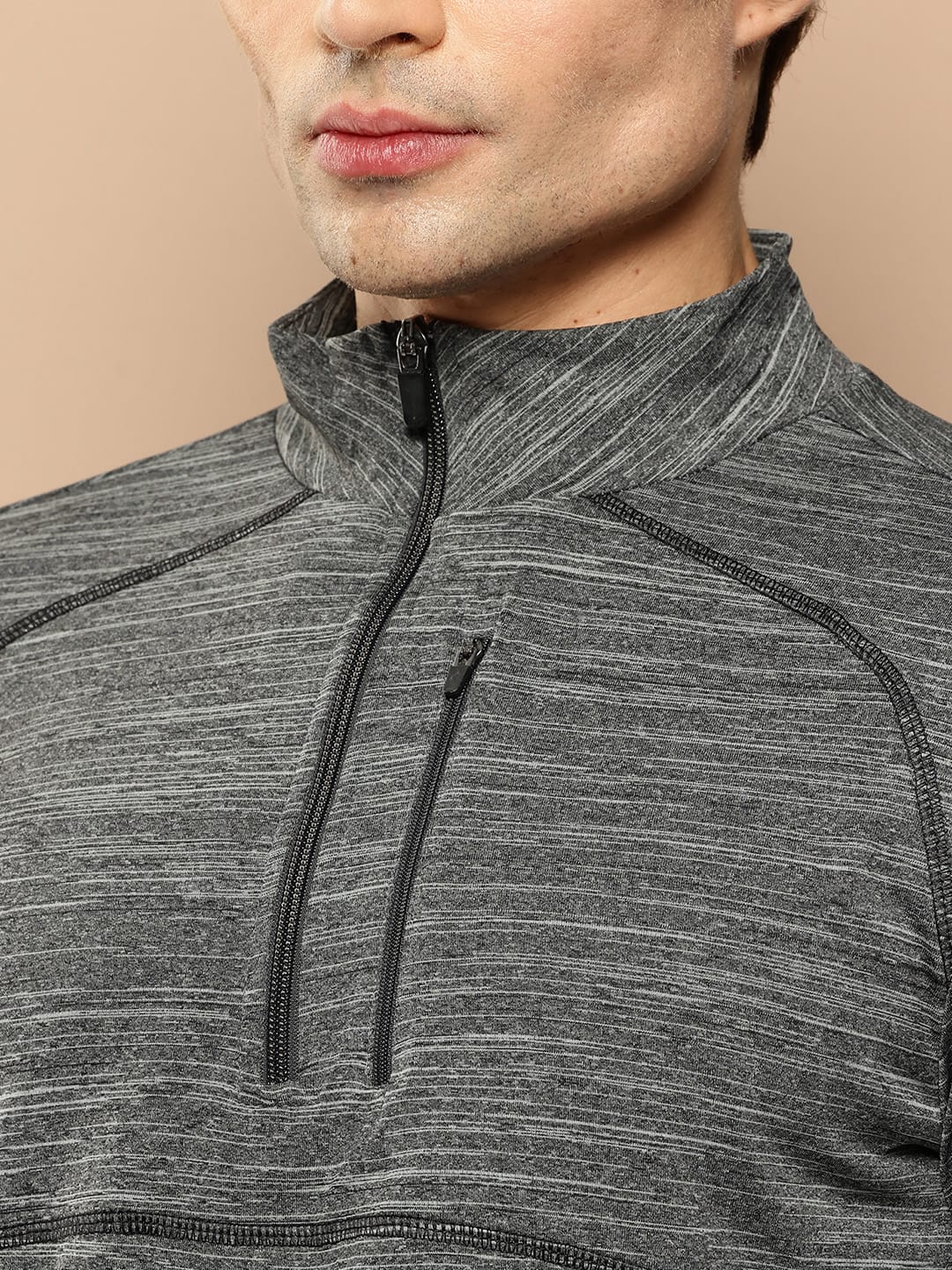 ALCIS MEN SOLID ZIPFLEX TEE
