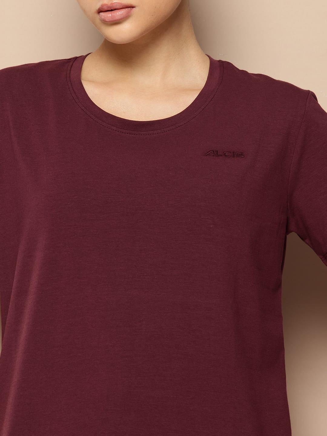 Alcis Women Regular Fit Cotton Lycra Tee