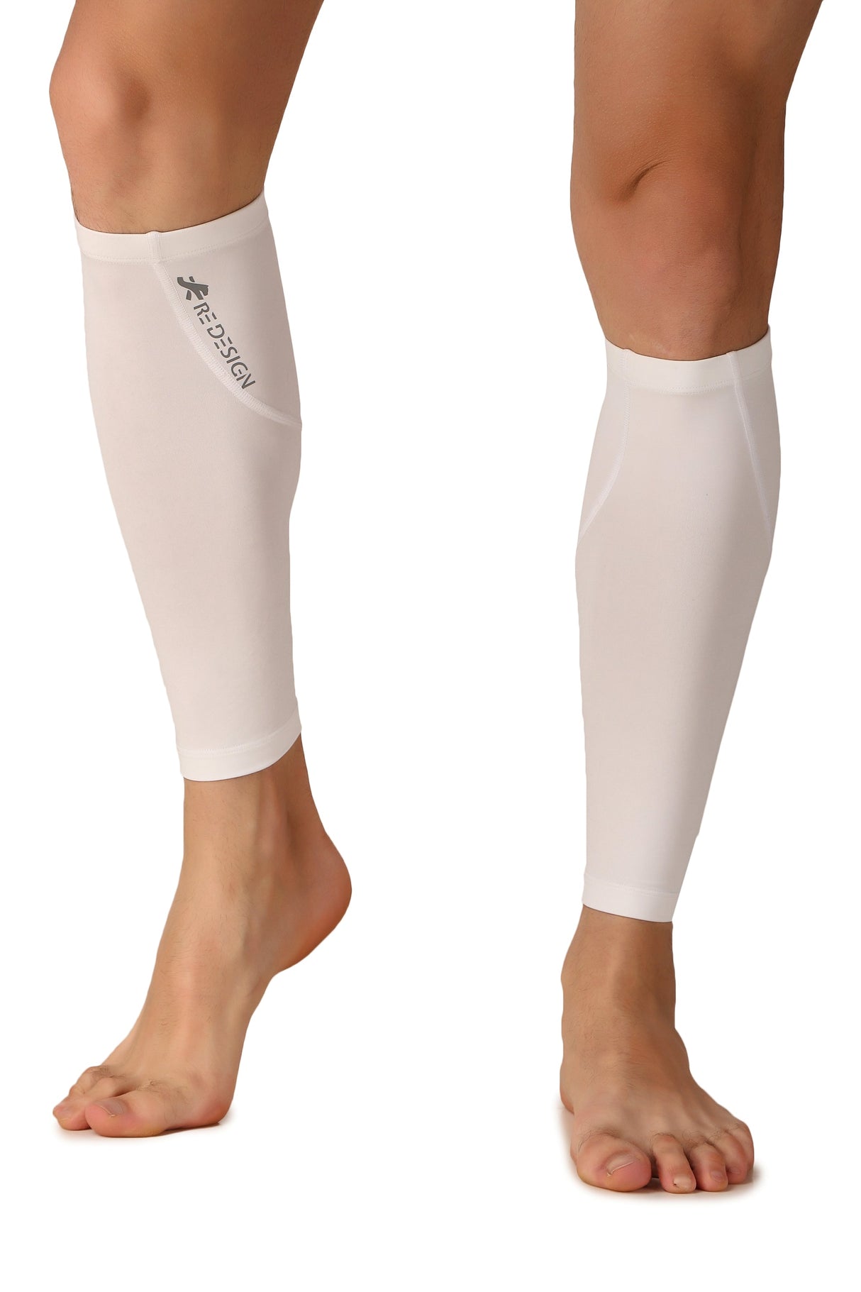 Nylon Compression Calf Sleeves (White)